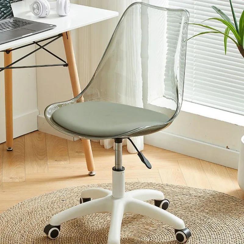 Computer Chair Rotary Wheel Lifting Family Makeup Chair Simple Transparent Small Space Office