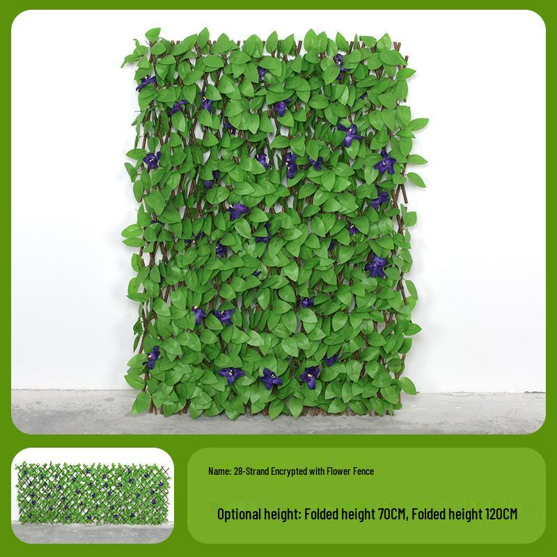Expandable Pastoral Ivy Leaf Fence: Outdoor Green Hedge for Garden or Courtyard Decoration