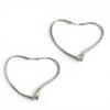 Great TIFFANY&Co. Pierce Open Heart Hoop Earrings, Medium Silver AG925 Women Used