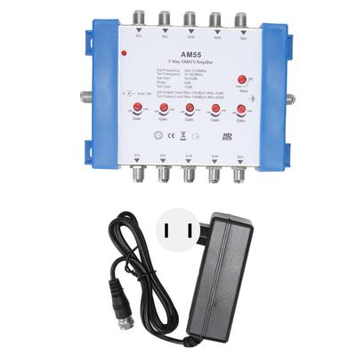 5 Way Cable Splitter High Isolation Metal Shell 10dB Return Loss TV Antenna Booster for Indoor