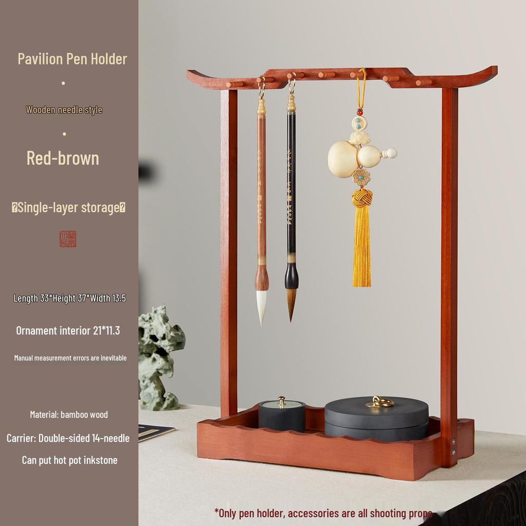 Solid Wood Calligraphy Brush Stand: Multifunctional Brush Holder for Beginners