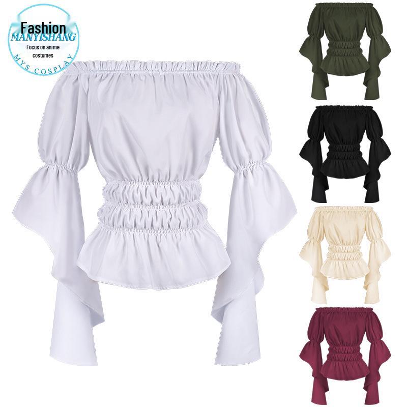 

Women s Renaissance Off-Shoulder Ruffle Blouse - Spring/Summer Collection Medium