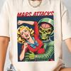 Comfort Colors Mars Attacks T-shirt en kinder T-shirt: Vintage Alien Film Grafisch T-shirt, Tim Burton Cadeaus
