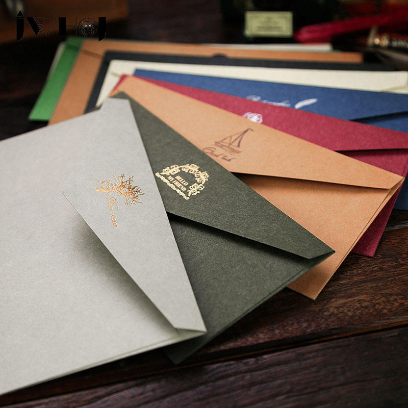 Buy European Vintage Stamping Printing Kraft Paper Envelopes Wedding
