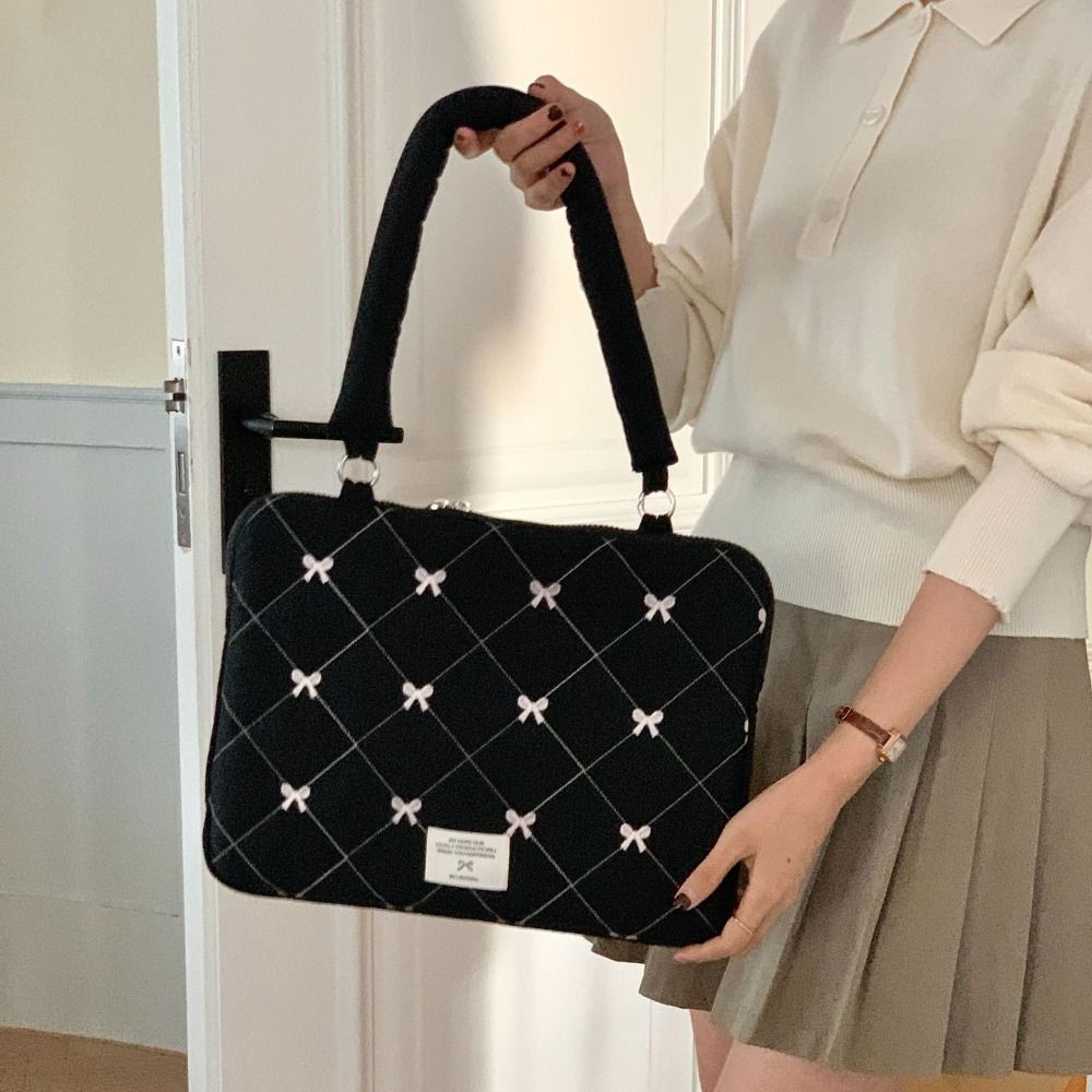 Bowknot Tablet Sleeve Case Large Capacity Laptop Handbag New Laptop Shoulder Bag