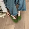 Retro Round Head Mary Jane Flat-soled Single Shoes Women's 2025 Spring and Autumn New Fashionable Simple Shallow Mouth One-word Single Shoes