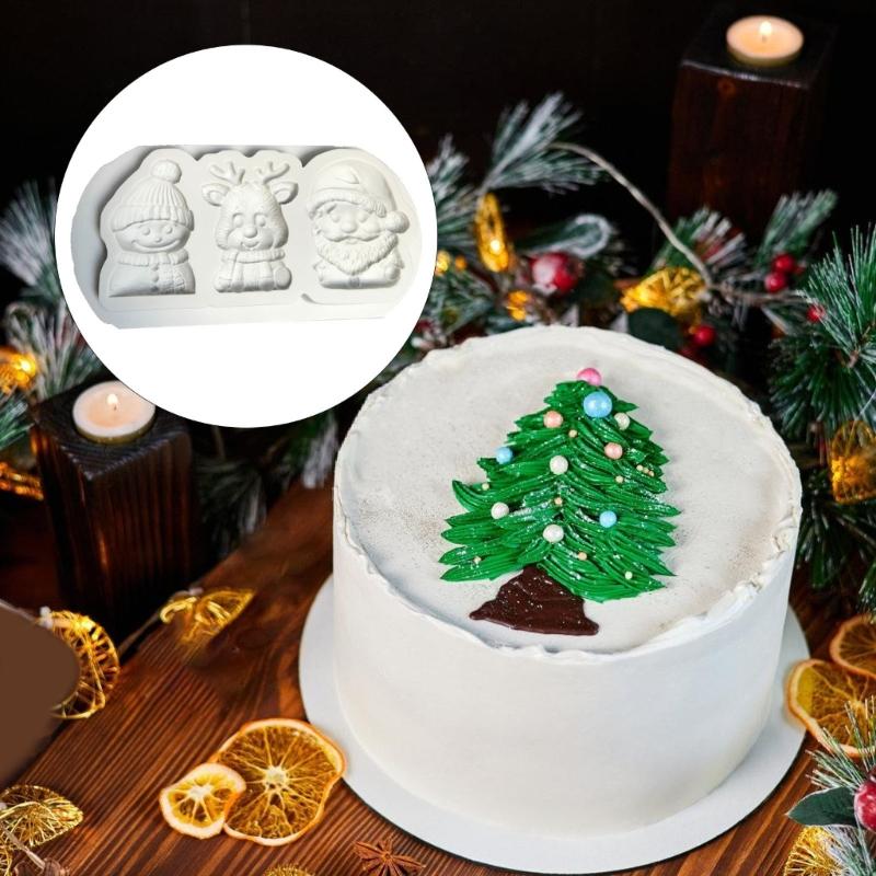 Santa Snowflake Silicone Cake Pan Effective Flexible Molds for Chocolate Ice Treat Pastry Creation