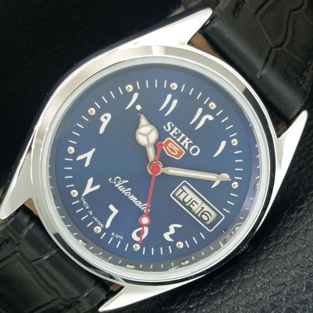 

REFURBISHED SEIKO 5 AUTOMATIC 6309A JAPAN MENS VINTAGE BLUE DIAL WATCH a442440-1