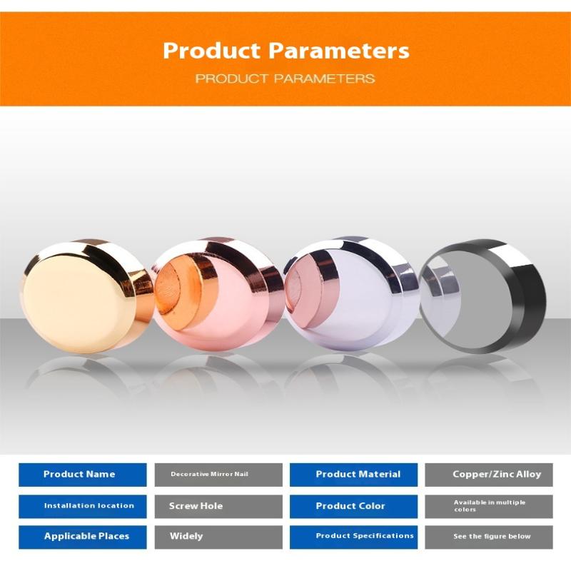 4Pcs Glass Fastener Stainless Steel Advertising Screws Mirror Nails Decorative Cover Advertisement Fixing Screw Hardware