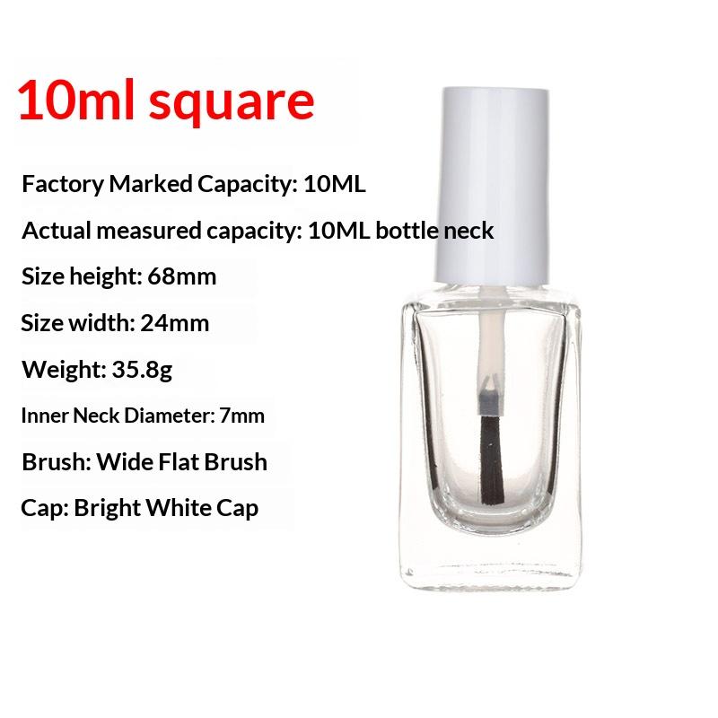 NEW 5/10/12/15ML Empty Clear Glass Nail Polish Bottles With Brush Cap Refillable Containers For Nail Art Lip Golss Liquid Sample
