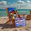 Custom Name Ultra-Soft Beach Towel with Smiling Critters Theme,Ideal for Pool - Camping, Diving - Perfect Travel Essential, Vibrant Beach Towel.