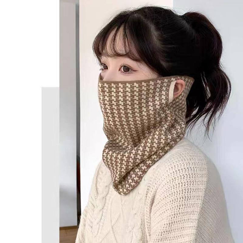 Versatile Winter Hanging Ear Mask Scarf Warm Windproof Face Mask Neck Protection For Women Outdoor Sports Headscarf