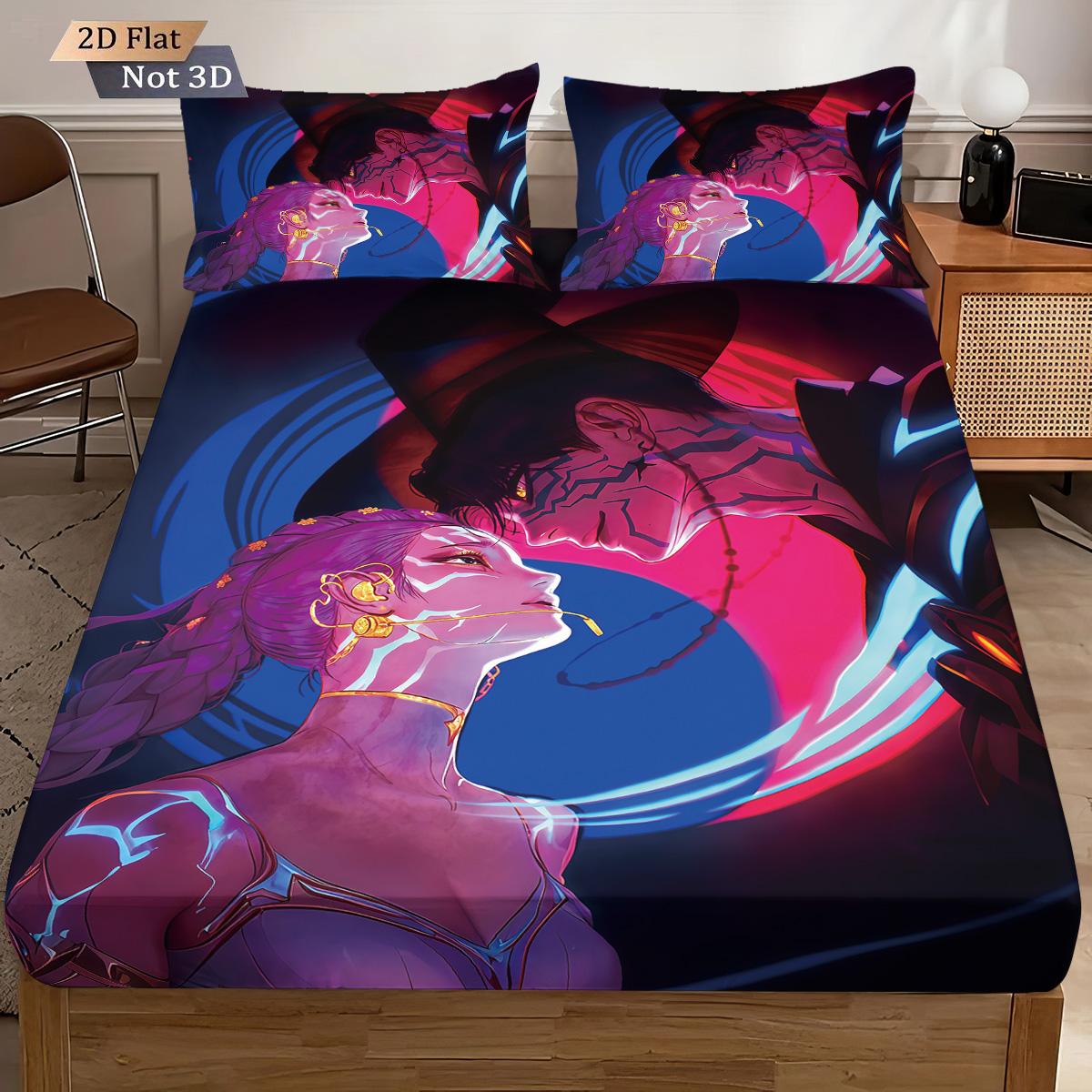 

Набор простыней без наволочек с принтом K-Pop «Охотники на демонов», несколько размеров, покрывало для кровати, декор для спальни, машинная стирка 90x191cm