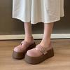 Casual fashion Mary Jane women's shoes spring and summer new Velcro low-top thick-soled heightening single shoes