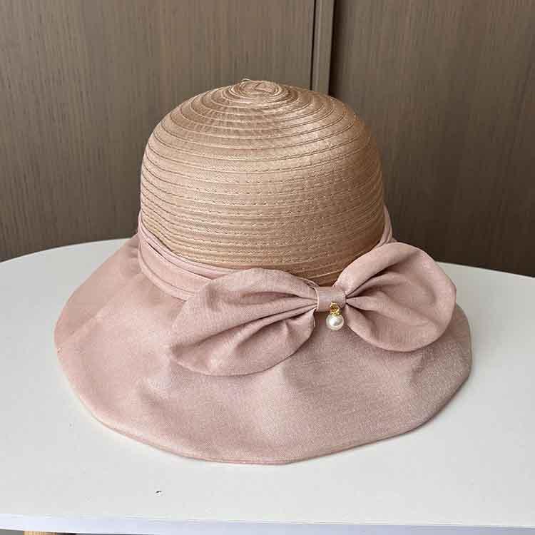 New sunscreen basin hat summer mesh bow UV protection sun hat women's fashion sunshade beach hat