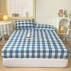 Simple abraded striped mattress single piece washed cotton non-slip fixed mattress cover bed cover Simmons mattress dust protection