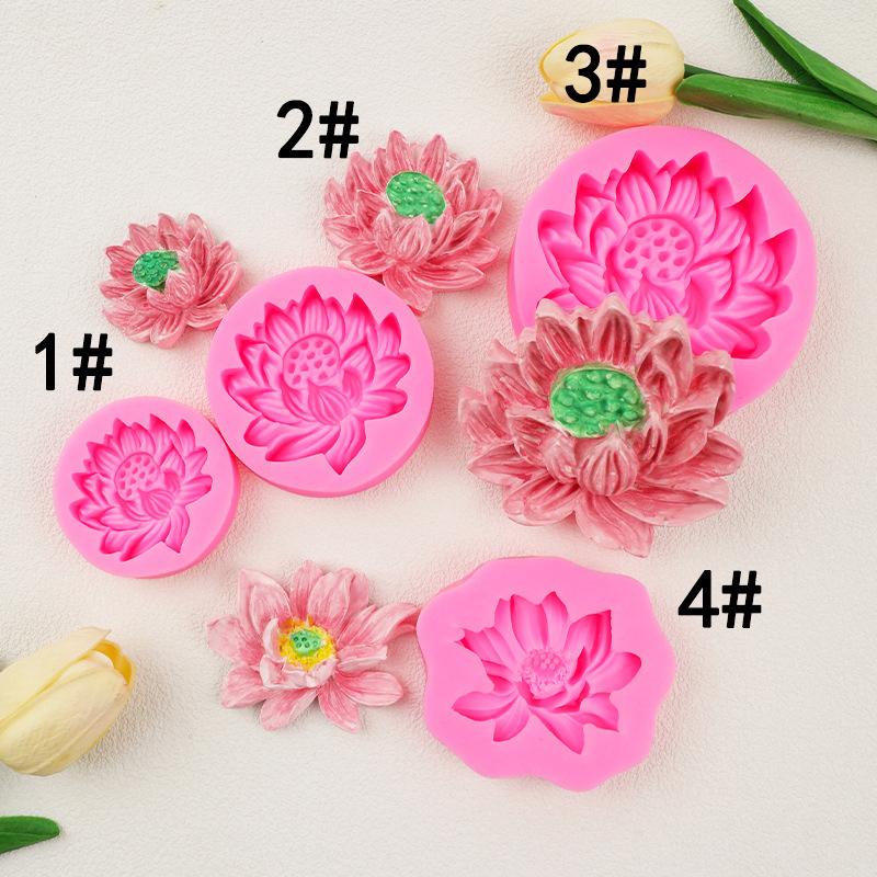 Lotus Shape Silicone Mold Large, Medium And Small Lotus Seed Chocolate Fondant Scented Candle Cake Decoration Mold