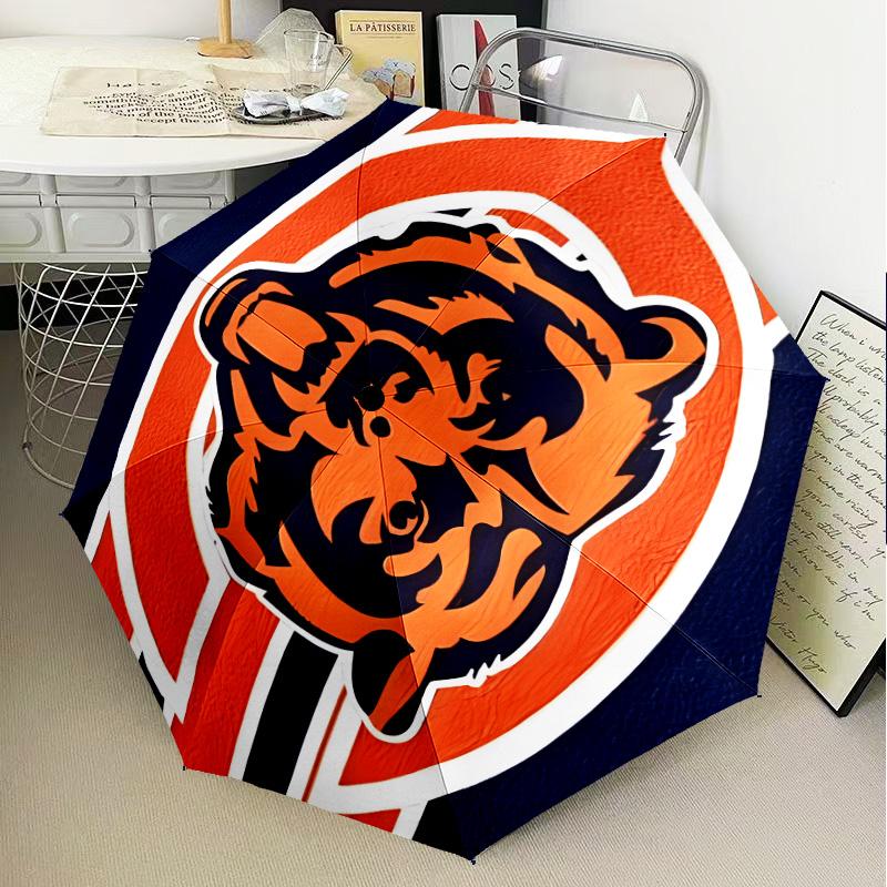 Chicago Bears Logo Umbrella Folding umbrella, automatic umbrella 8-Frame for Travel, camping Use Gift for Halloween Christmas