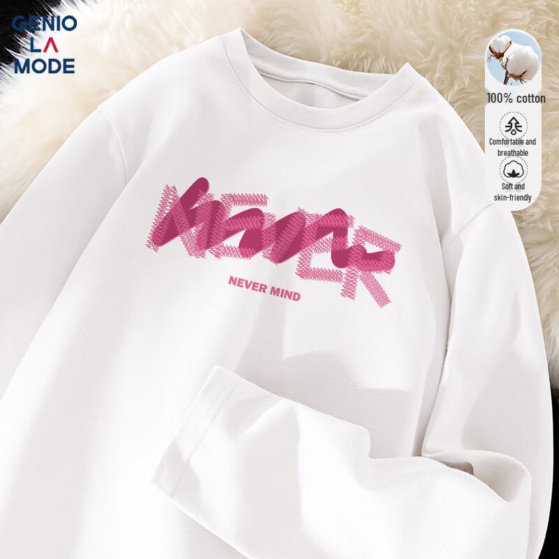 

GENIOLAMODE Men s Pure Cotton Long-Sleeve Round Neck T-Shirt 2XL