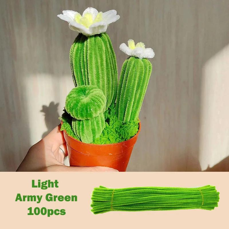 100Pcs Colorful Chenille Stems Pipe Cleaners Plush Tinsel Stem Wired Twist Sticks Hair Strip Diy Craft Educational Toys Handmade
