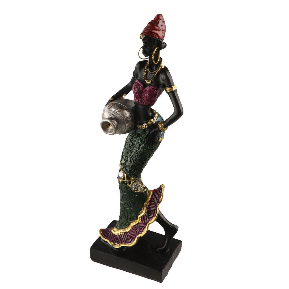 Handicraft Vintage Art Design Home Decoration Ethnic Customs African Statue Tribal Lady Figurines Desktop Ornament Resin Crafts