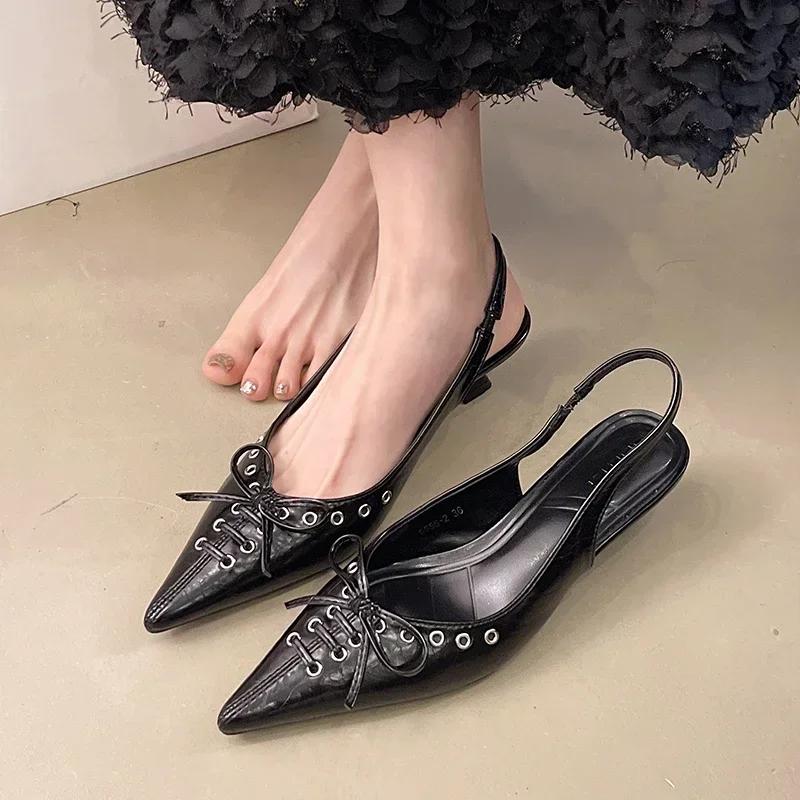 Summer New Women Fashion Sexy Party Punk Goth Pointed Toe High Heel Shoes Woman Leather Pu Footwear Buckle Strap Sandals