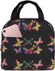 Beautiful Insect Purple Butterfly Insulated Lunch Bag Thermal Freezable lunch Tote Waterproof Bento Lu nch Box Women Men Lunc h