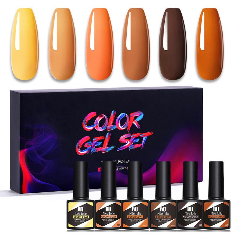 Nail Polish Glue Kit, Nail Art 6Pcs Box Barbie Glue, Nail Color Glue Phototherapy Glue