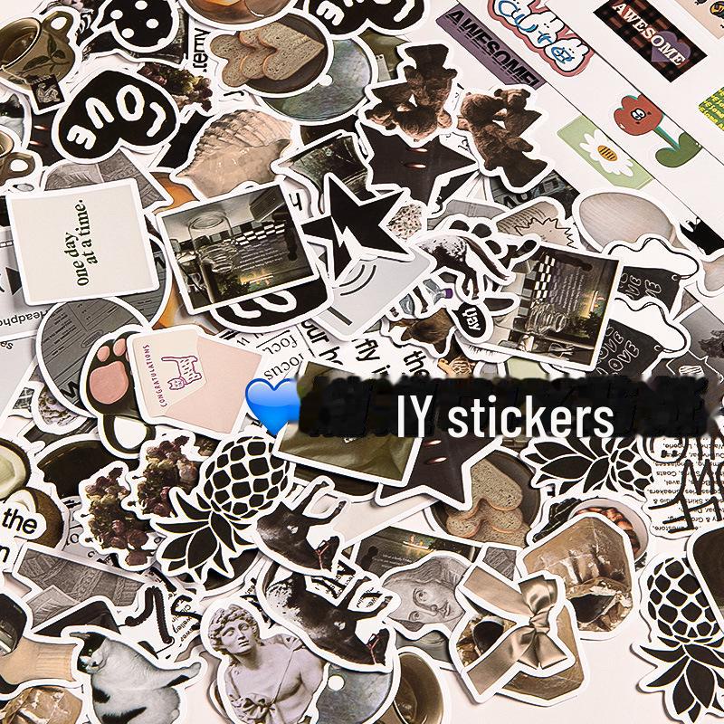 Thickened A5/B5 Student Notebook: Black, Lined/Blank, Retro Style