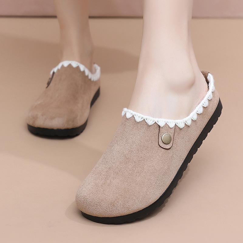 Shoes Women's 2025 Spring and Autumn Explosion One-pedal Lazy Shoes Round Head Breathable Comfortable Shoes Soft Sole Fashion Fashion Single Shoes