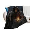 Grim Reaper Digital Printed Flannel Printed Blanket Home Decor Lightweight Halloween Horror Prank Blanket