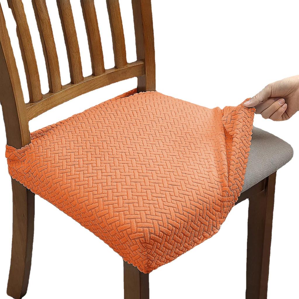 1/2/4/6pcs Elastic Solid Colors Chair Seat Covers Removable Washable Anti-dust Short Back Chair Seat Cushion For Dining Room