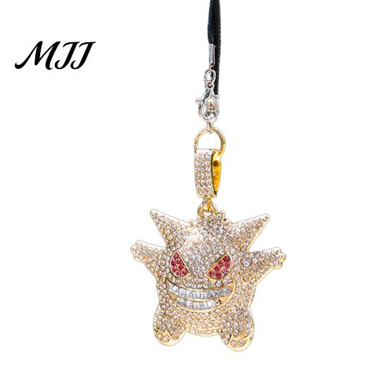 Cute Devil Elf Car Decoration Bling Accessories, Rhinestone Rear View Mirror Funny Rearview Decor Charm, Halloween Auto Interior Hanging Pendant