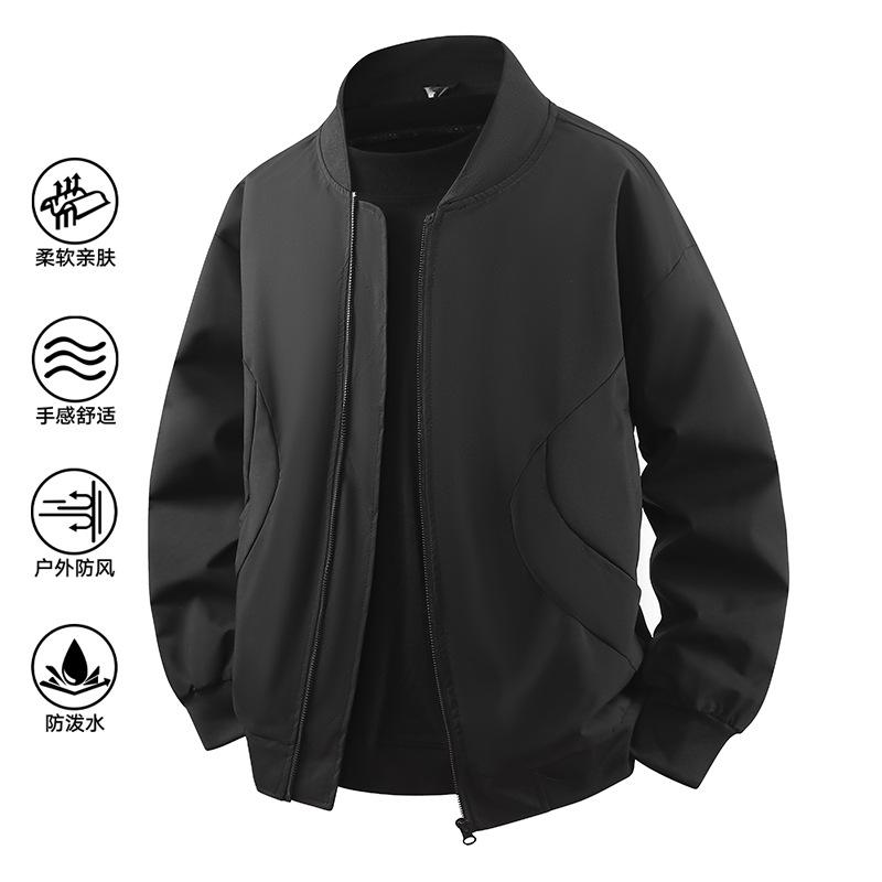 Jacket Men's Spring and Autumn New Simple Loose Versatile Baseball Collar Fashion Jacket