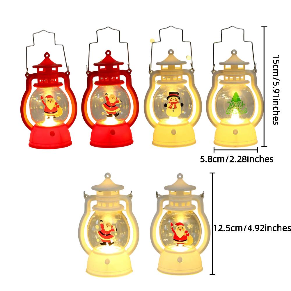 4pcs Christmas Candle Lantern, Retro Oil Lamp, Portable Christmas Decorative  Hanging Lanterns, Battery Operated Xmas Light