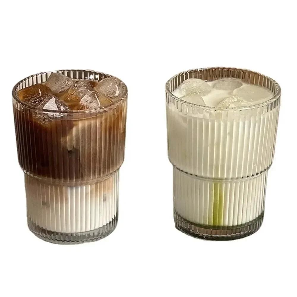 400ml Glasmugg Transparent Läckagesäker Kaffemugg Högtemperaturbeständig Tekopp Vattenflaska Dryckesvaror med Lock och Sugrör