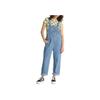 Vans Ground Work Denim Overalls With Plain Logo Women Bottoms Blue VN000F7E7W6