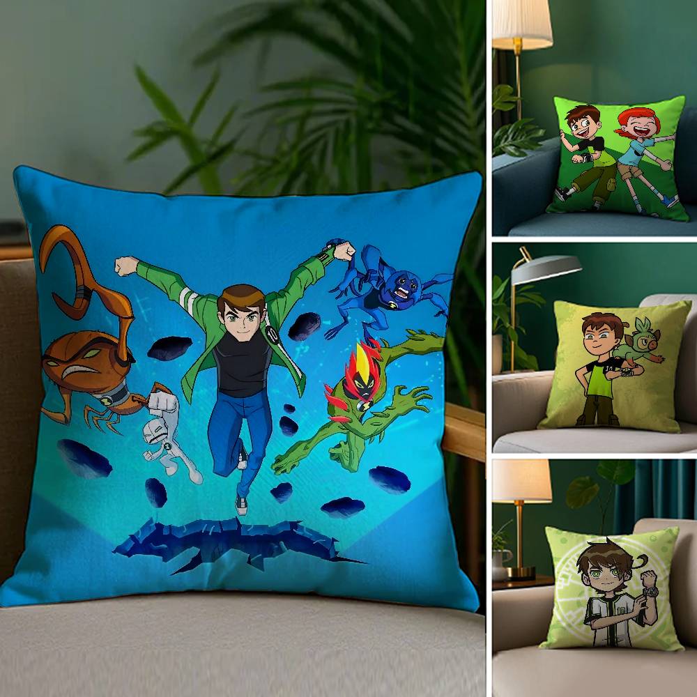 Kreskówka B-Ben 10 Fajne Poszewka na Poduszkę Sofa Salon Sypialnia Dwustronny Nadruk Kwadratowa Poduszka Poszewka na Poduszkę do Drzemki