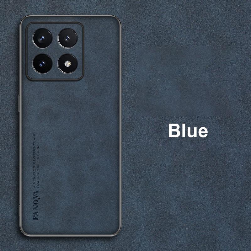 

Для Xiaomi 14T Pro Чехол Роскошный PU Кожаный Чехол Для Телефона Для Xiaomi Mi 14T Pro Mi14T 5G Задняя Крышка Матовый Силикон Полная Защита For Xiaomi 14T Pro синий