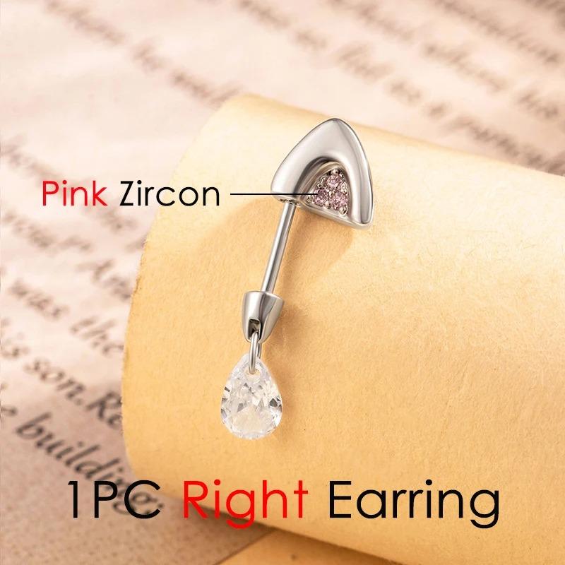 2025 Trendiger schwebender Helix-Ohrring in Katzenohrform Titanstahl Wassertropfen Zirkon Tragus-Stecker Körper Knorpel Zirkon