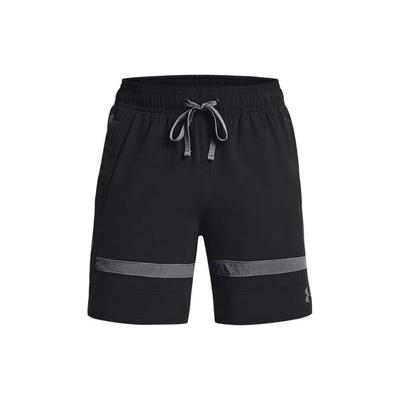 Gestreifte Bündchen Gewebte Basketballshorts Herrenshorts Schwarz 1377309-001