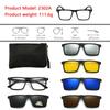 6 In 1 Custom Prescription Glasses Men Women Polarized Optical Magnetic Sunglasses Clip Magnet Clip On Sun Glasses