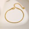 Women Minimalist Thin Gold Plated Chain Necklace, Stackable Stainless Steel Gold Plated Waterproof Jewelry
