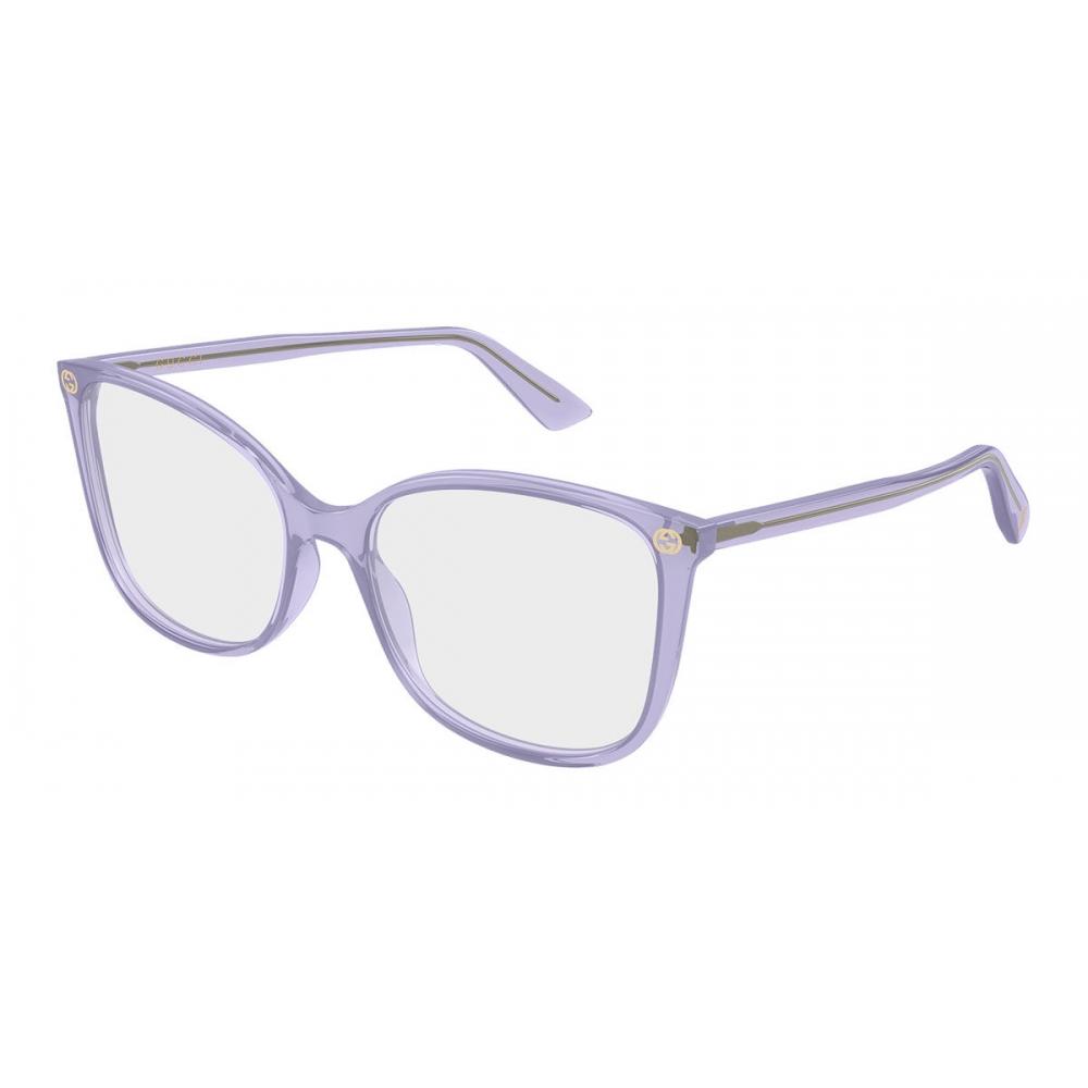 

Gucci Women Eyeglasses Gg0026o 023 Transparent Violet/55-17-140