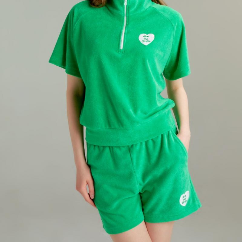 Goxo Terry Half Zip Green Give Me Buddy
