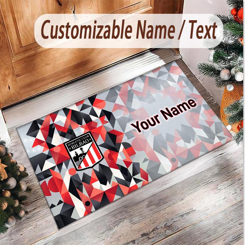 Personalized Crystal Velvet Carpet Athletic Bilbao FC Pattern Non Slip Floor Rug