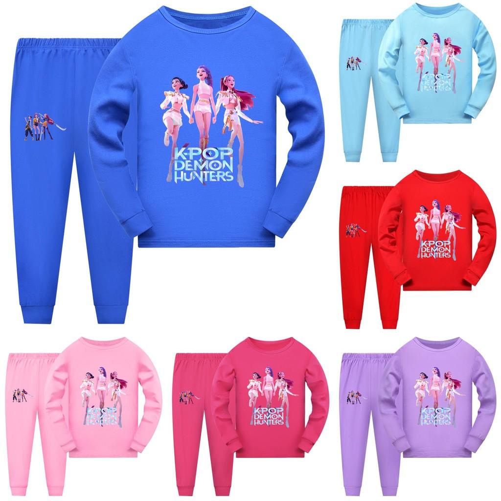Kpop Demon Hunters Girl Short Sleeve Shorts Matching Pajamas Kids Sleepwear Teen