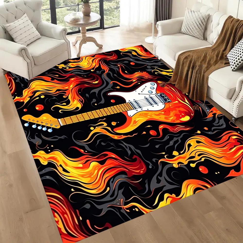 Fantasy Guitar Artwork Floor Mats for Living Room, Bedroom and Room Decoration Are Suitable for Gifts.