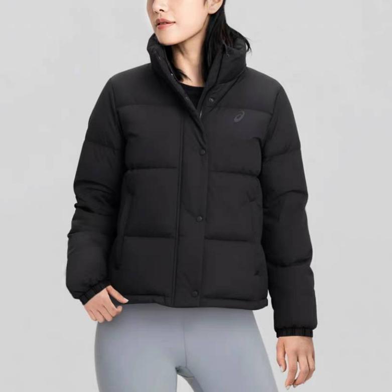 Women's ASICS Down Jackets Women's Black Stand Collar Thickened