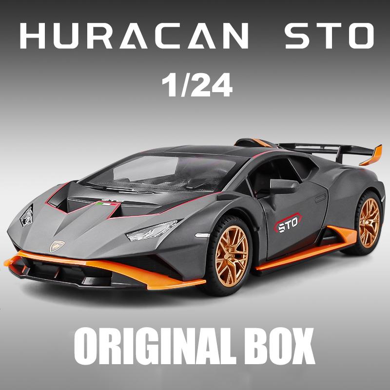 

1/24 масштаб Lambors STO сплав спортивная модель автомобиля литая и игрушечная металлическая модель суперкара имитация звука свет коллекция подарок серый
